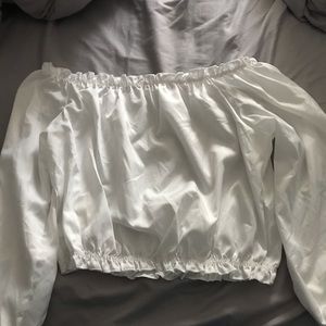 White blouse crop top